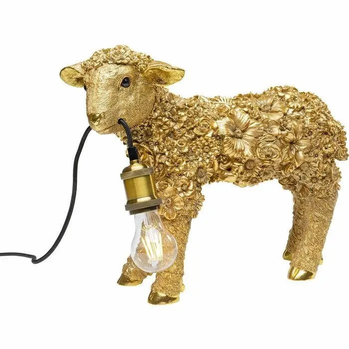 KARE bordslampa FLOWER SHEEP 36 cm guld - produktbild av Nyheter ej översatt från Kare Design | Arvande