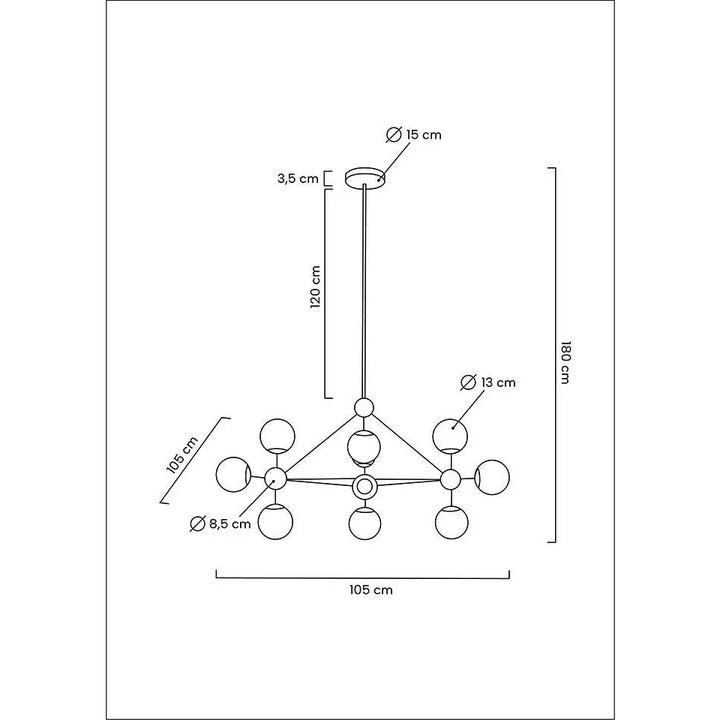 Taklampa MOOSEE - ASTRIFERO 10, guld/bärnstensfärg - produktbild av Taklampor från Moosee | Arvande