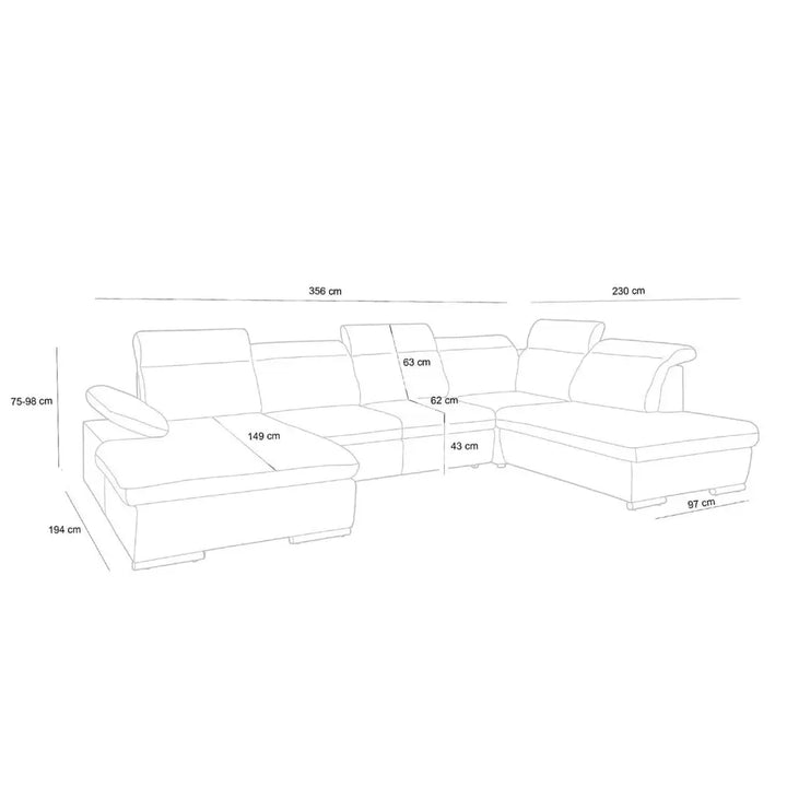 Bäddsoffa - NONA L, valbart tyg & färg (grupp 2) - produktbild av Special order items från King Home | Arvande