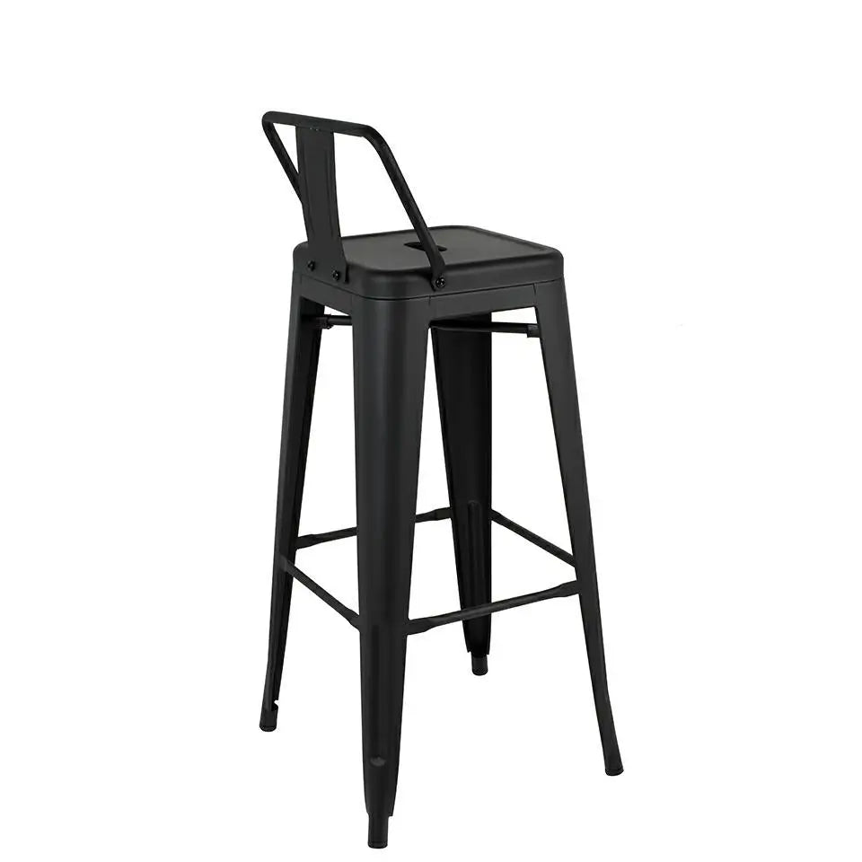Barstol - TOWER BACK 66 (Paris), svart med ryggstöd - produktbild av [MGO] Import King Home från King Home | Arvande