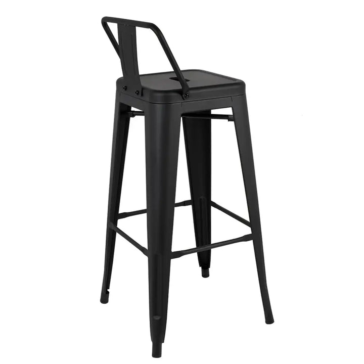 Barstol - TOWER BACK 76 (Paris), svart med ryggstöd - produktbild av [MGO] Import King Home från King Home | Arvande