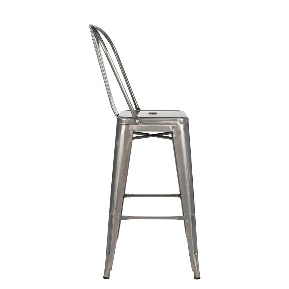 Barstol - TOWER BIG BACK 66 (Paris), metall med stort ryggstöd - produktbild av [MGO] Import King Home från King Home | Arvande