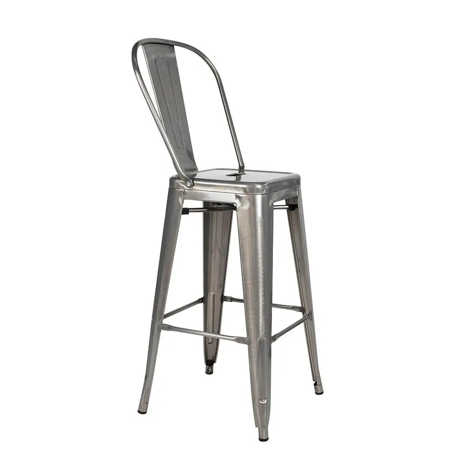 Barstol - TOWER BIG BACK 66 (Paris), metall med stort ryggstöd - produktbild av [MGO] Import King Home från King Home | Arvande