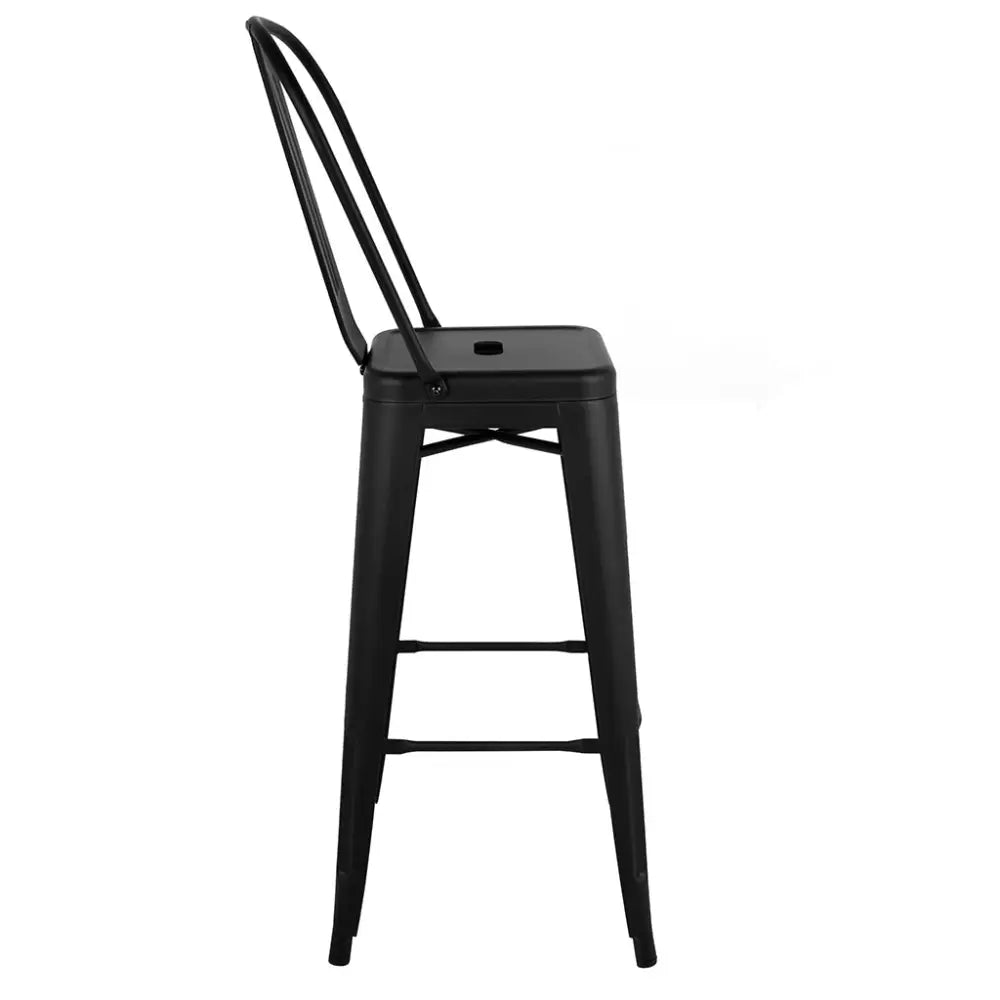 Barstol - TOWER BIG BACK 66 (Paris), svart med stort ryggstöd - produktbild av [MGO] Import King Home från King Home | Arvande