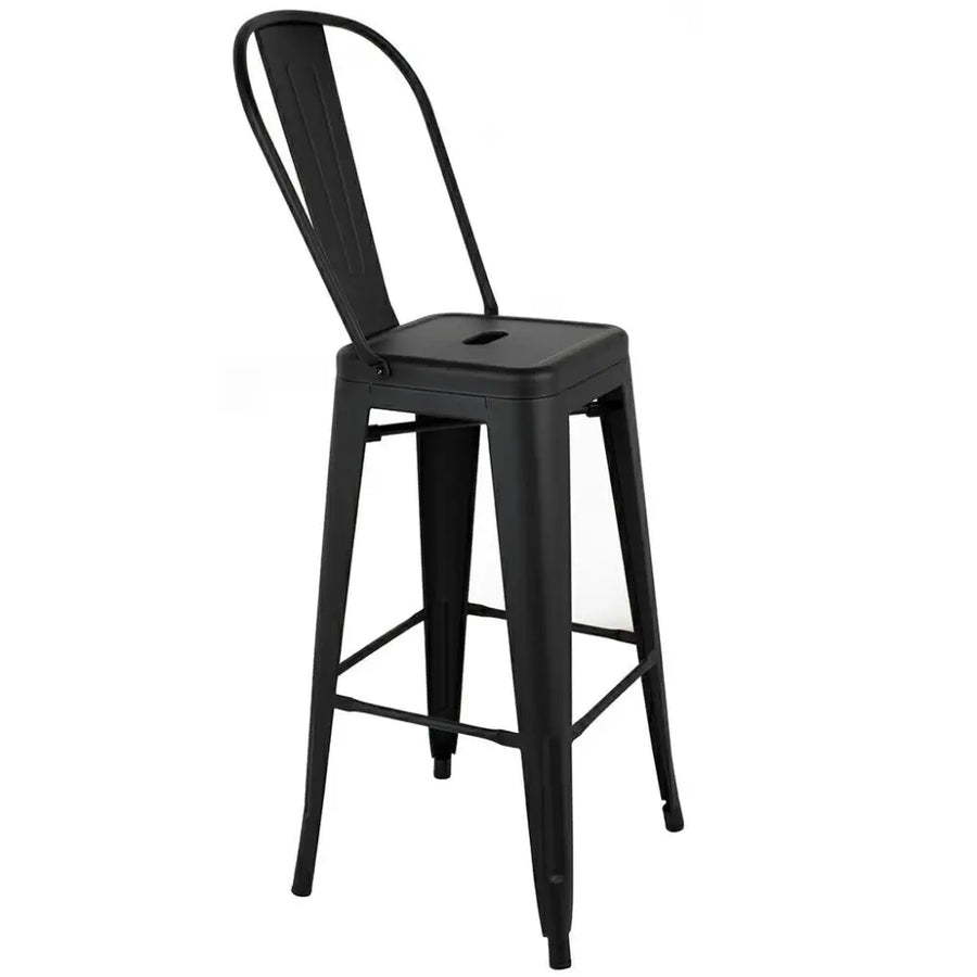 Barstol - TOWER BIG BACK 66 (Paris), svart med stort ryggstöd - produktbild av [MGO] Import King Home från King Home | Arvande