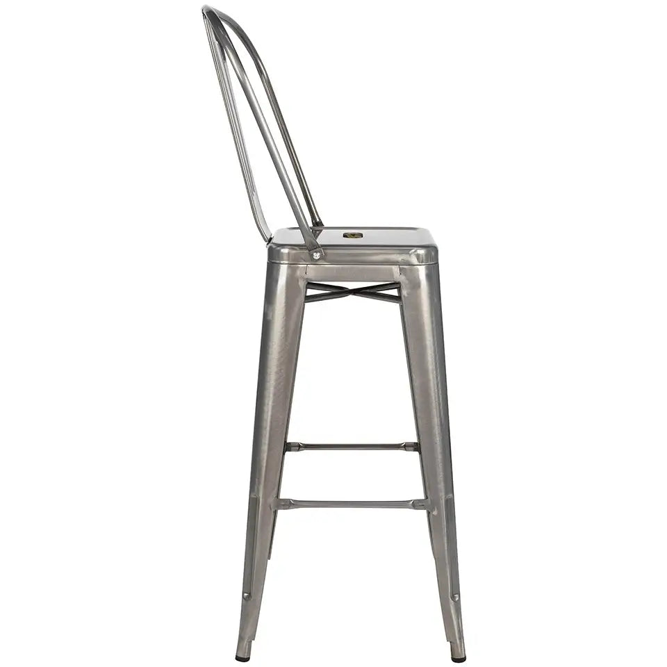 Barstol - TOWER BIG BACK 76 (Paris), metall med stort ryggstöd - produktbild av [MGO] Import King Home från King Home | Arvande