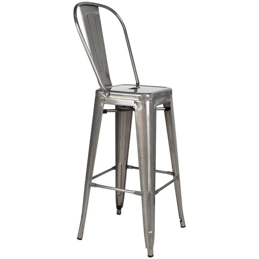 Barstol - TOWER BIG BACK 76 (Paris), metall med stort ryggstöd - produktbild av [MGO] Import King Home från King Home | Arvande