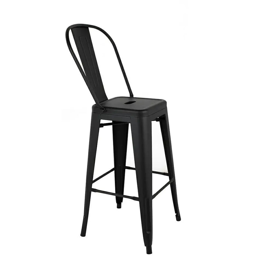 Barstol - TOWER BIG BACK 76 (Paris), svart med stort ryggstöd - produktbild av [MGO] Import King Home från King Home | Arvande