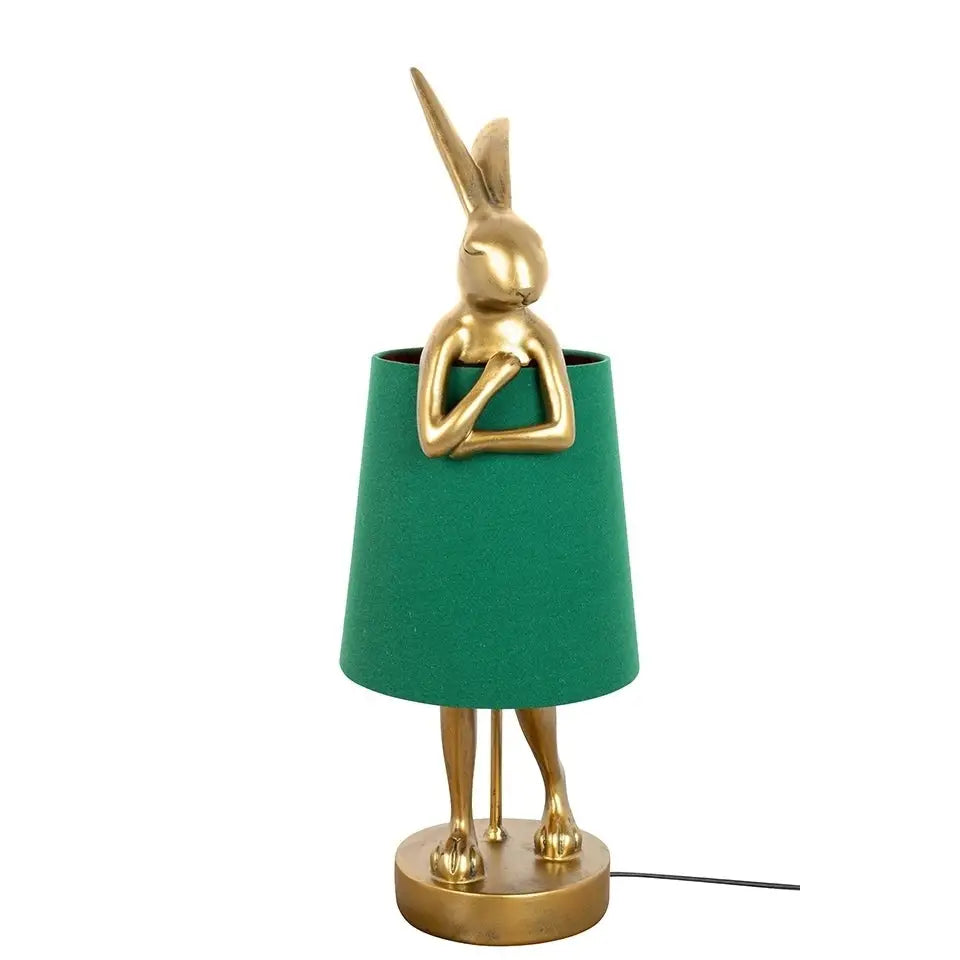 Bordslampa KARE DESIGN - RABBIT, guld/grön, 68 cm - produktbild av Bordslampor från Kare Design | Arvande