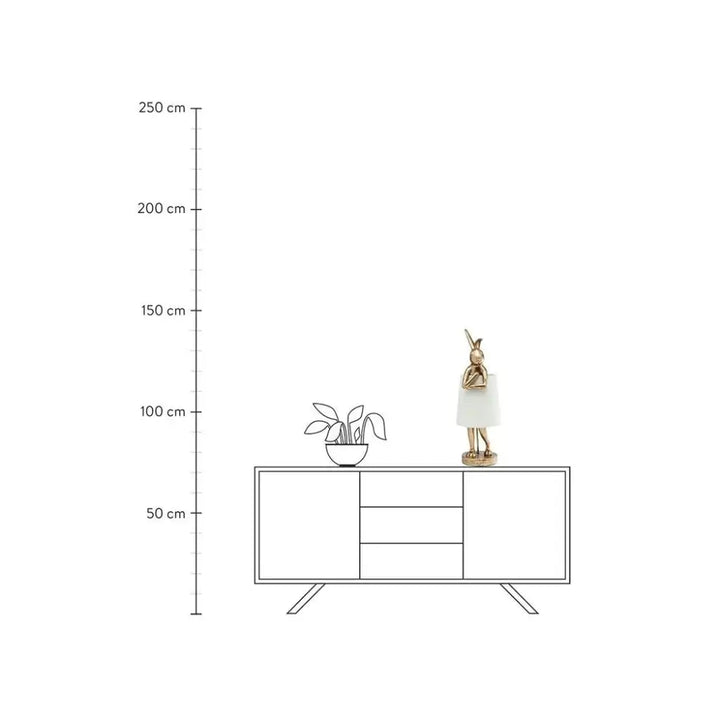 Bordslampa KARE DESIGN - RABBIT, guld/svart, 68 cm – produktbild av Bordslampor från Kare Design | Arvande
