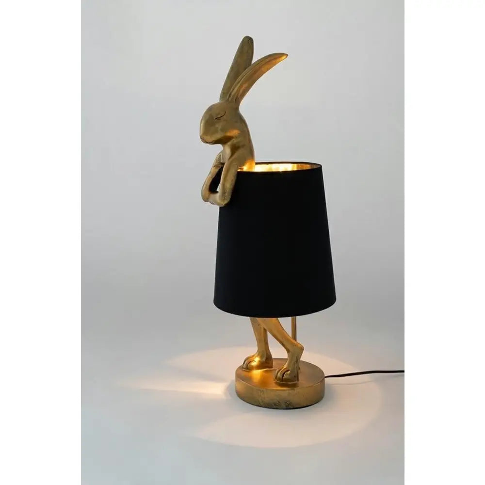 Bordslampa KARE DESIGN - RABBIT, guld/svart, 68 cm – produktbild av Bordslampor från Kare Design | Arvande