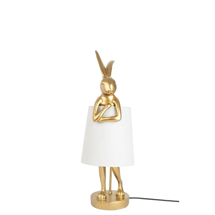 Bordslampa KARE DESIGN - RABBIT, vit/guld, 50 cm – produktbild av Bordslampor från Kare Design | Arvande