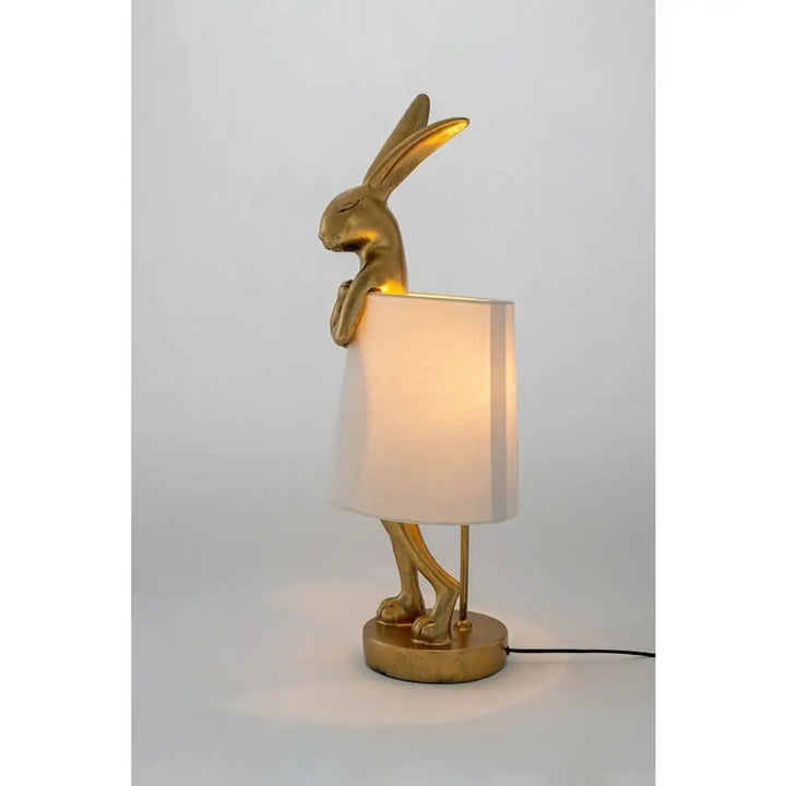 Bordslampa KARE DESIGN - RABBIT, vit/guld, 50 cm – produktbild av Bordslampor från Kare Design | Arvande