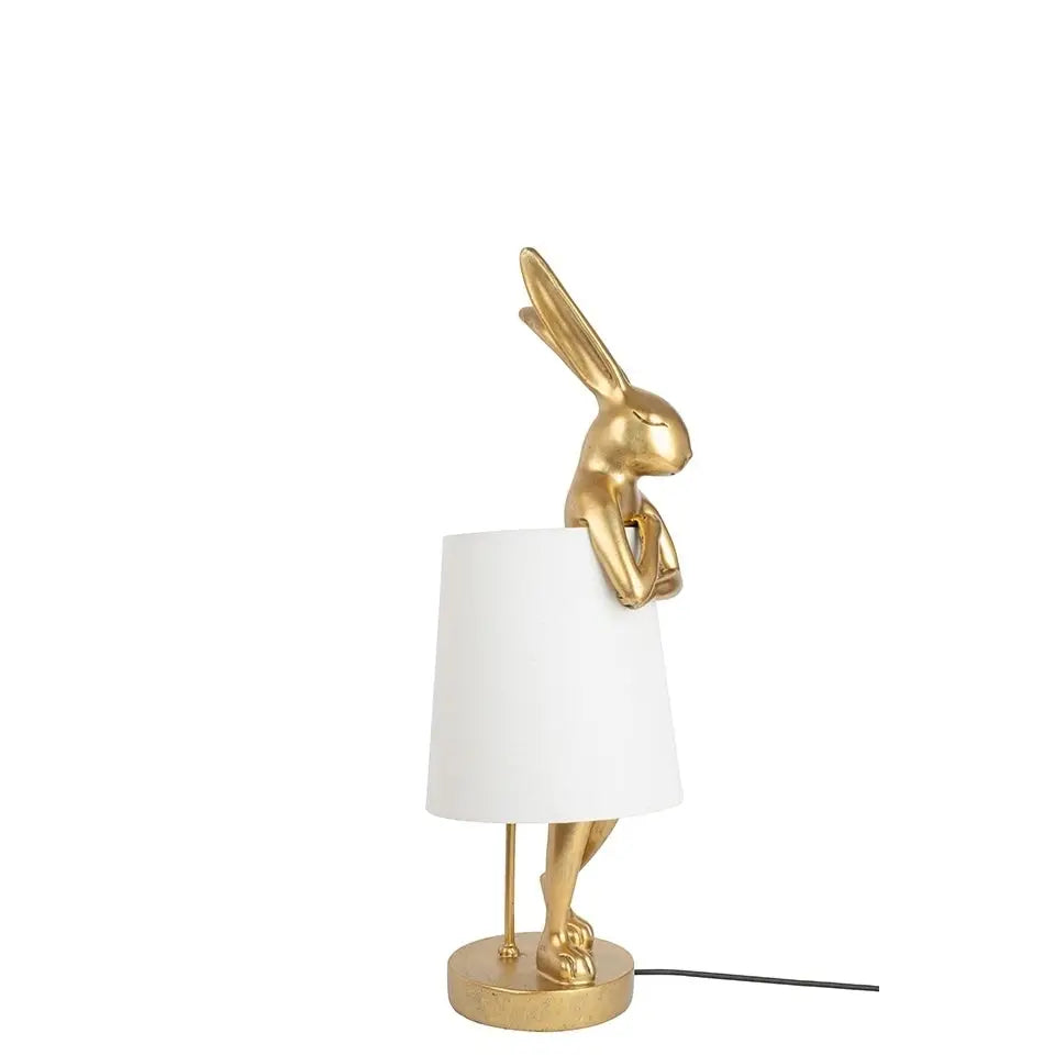 Bordslampa KARE DESIGN - RABBIT, vit/guld, 50 cm – produktbild av Bordslampor från Kare Design | Arvande