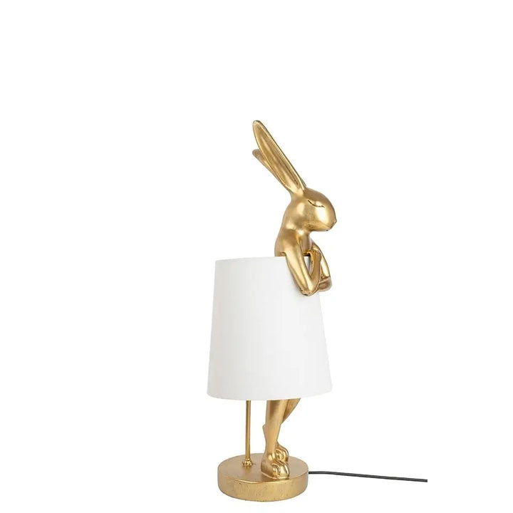 Bordslampa KARE DESIGN - RABBIT, vit/guld, 50 cm – produktbild av Bordslampor från Kare Design | Arvande