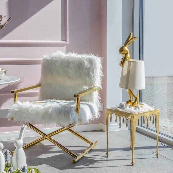 Bordslampa KARE DESIGN - RABBIT, vit/guld, 68 cm – produktbild av Bordslampor från Kare Design | Arvande