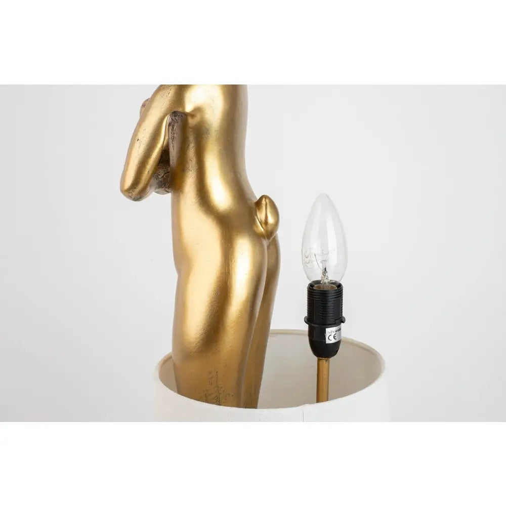 Bordslampa KARE DESIGN - RABBIT, vit/guld, 68 cm – produktbild av Bordslampor från Kare Design | Arvande