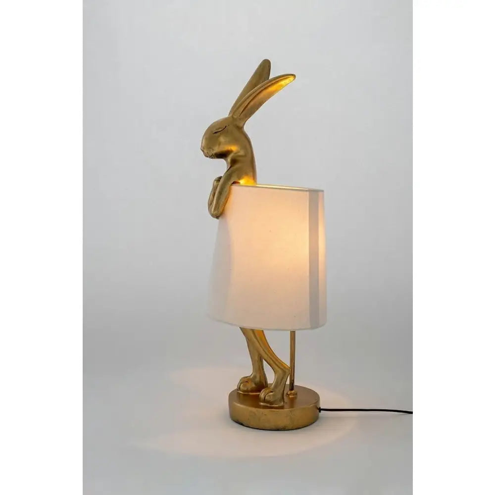 Bordslampa KARE DESIGN - RABBIT, vit/guld, 68 cm – produktbild av Bordslampor från Kare Design | Arvande