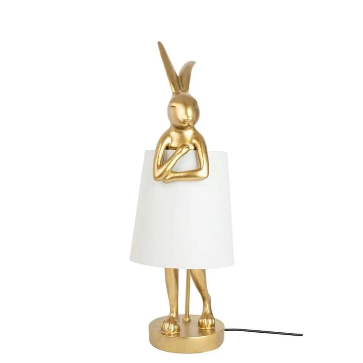 Bordslampa KARE DESIGN - RABBIT, vit/guld, 68 cm – produktbild av Bordslampor från Kare Design | Arvande