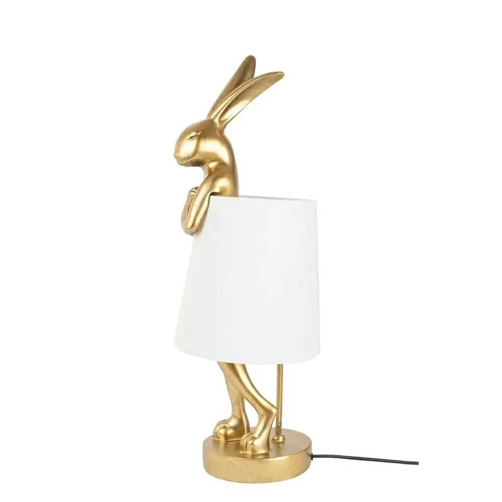 Bordslampa KARE DESIGN - RABBIT, vit/guld, 68 cm - produktbild av Bordslampor från Kare Design | Arvande