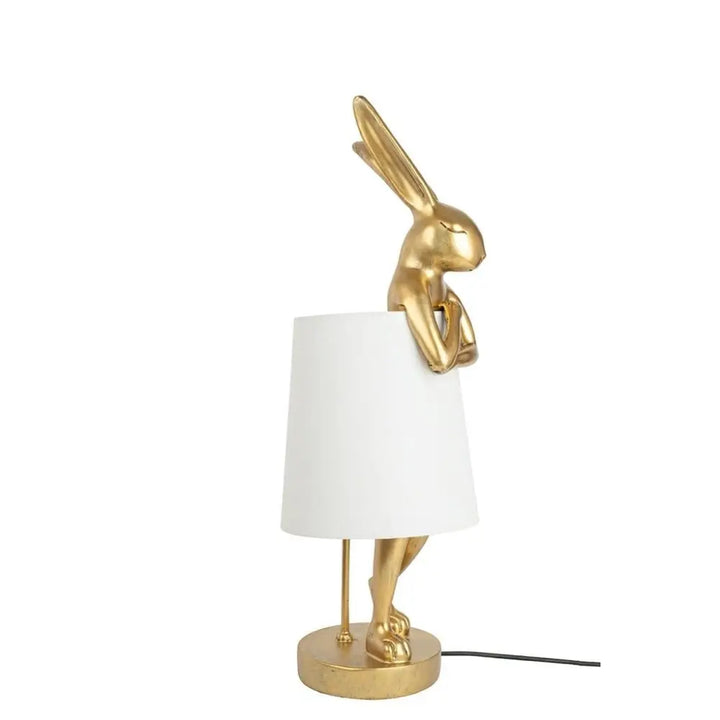 Bordslampa KARE DESIGN - RABBIT, vit/guld, 68 cm – produktbild av Bordslampor från Kare Design | Arvande