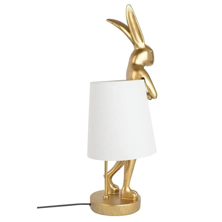 Bordslampa KARE DESIGN - RABBIT, vit/guld, 88 cm - produktbild av Bordslampor från Kare Design | Arvande