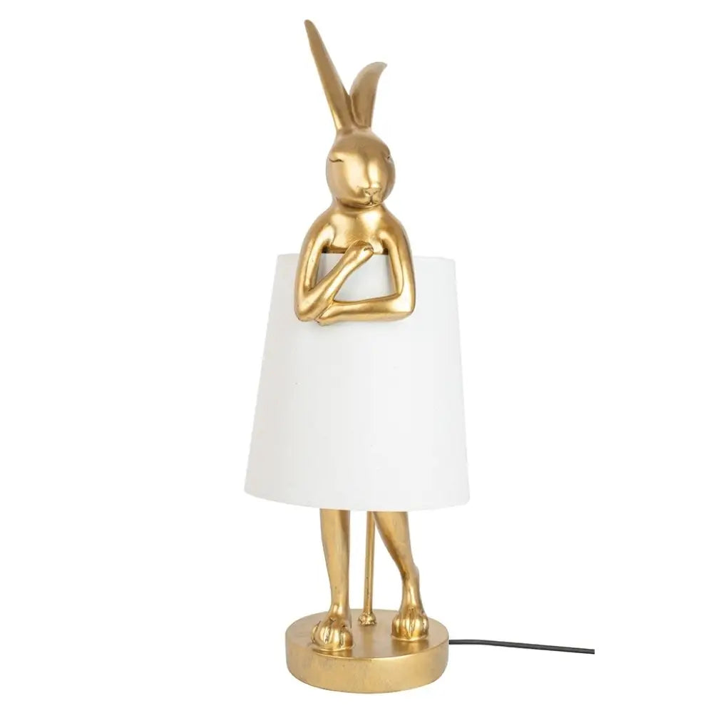 Bordslampa KARE DESIGN - RABBIT, vit/guld, 88 cm - produktbild av Bordslampor från Kare Design | Arvande
