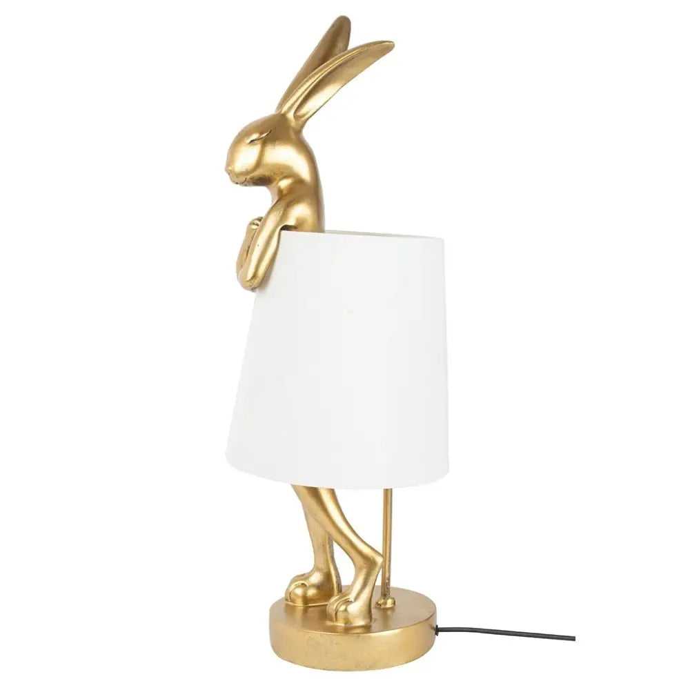 Bordslampa KARE DESIGN - RABBIT, vit/guld, 88 cm - produktbild av Bordslampor från Kare Design | Arvande