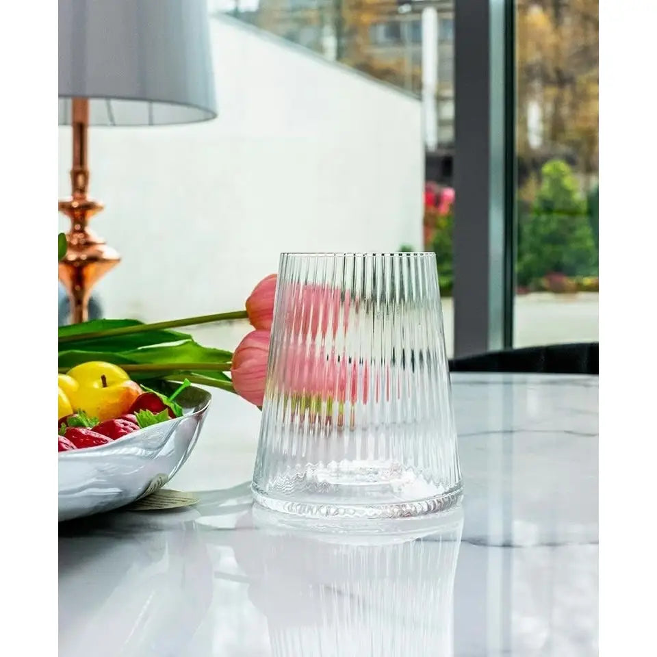 Dricksglas KARE DESIGN - RIFFLE 440ml, transparent - produktbild av Inredning från Kare Design | Arvande