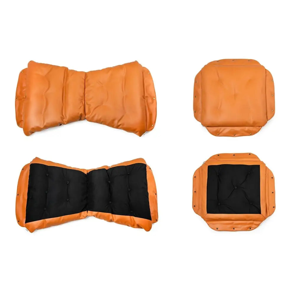 Fåtölj - ARNI LOW med fotpall, orange ekoläder - produktbild av [MGO] Import King Home från King Home | Arvande
