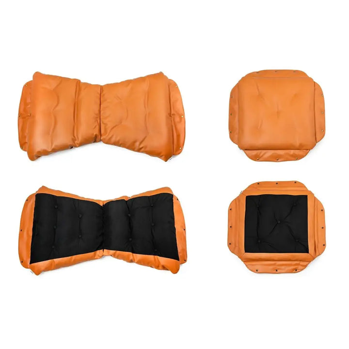 Fåtölj - ARNI LOW med fotpall, orange ekoläder - produktbild av [MGO] Import King Home från King Home | Arvande