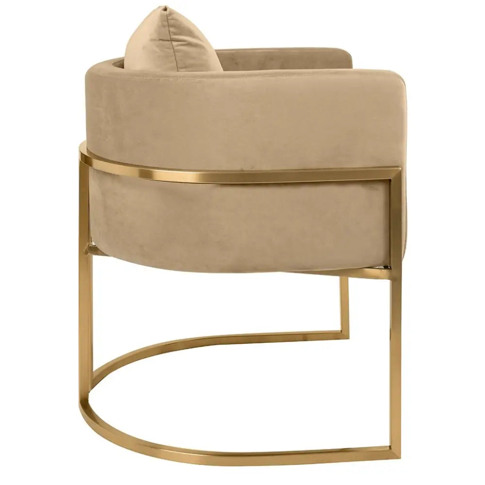 Fåtölj - CHLOE VELVET, khaki – produktbild av [MGO] Import King Home från King Home | Arvande