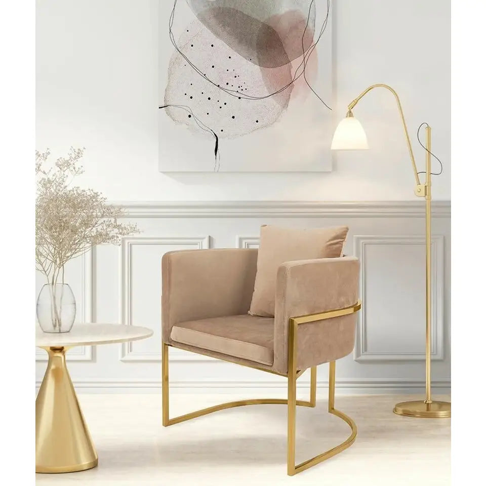 Fåtölj - CHLOE VELVET, khaki – produktbild av [MGO] Import King Home från King Home | Arvande