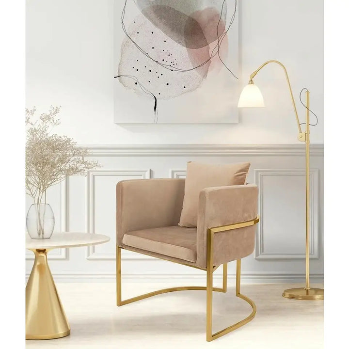 Fåtölj - CHLOE VELVET, khaki – produktbild av [MGO] Import King Home från King Home | Arvande