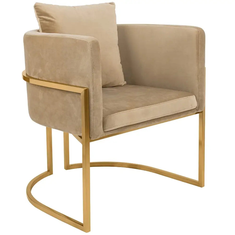 Fåtölj - CHLOE VELVET, khaki – produktbild av [MGO] Import King Home från King Home | Arvande