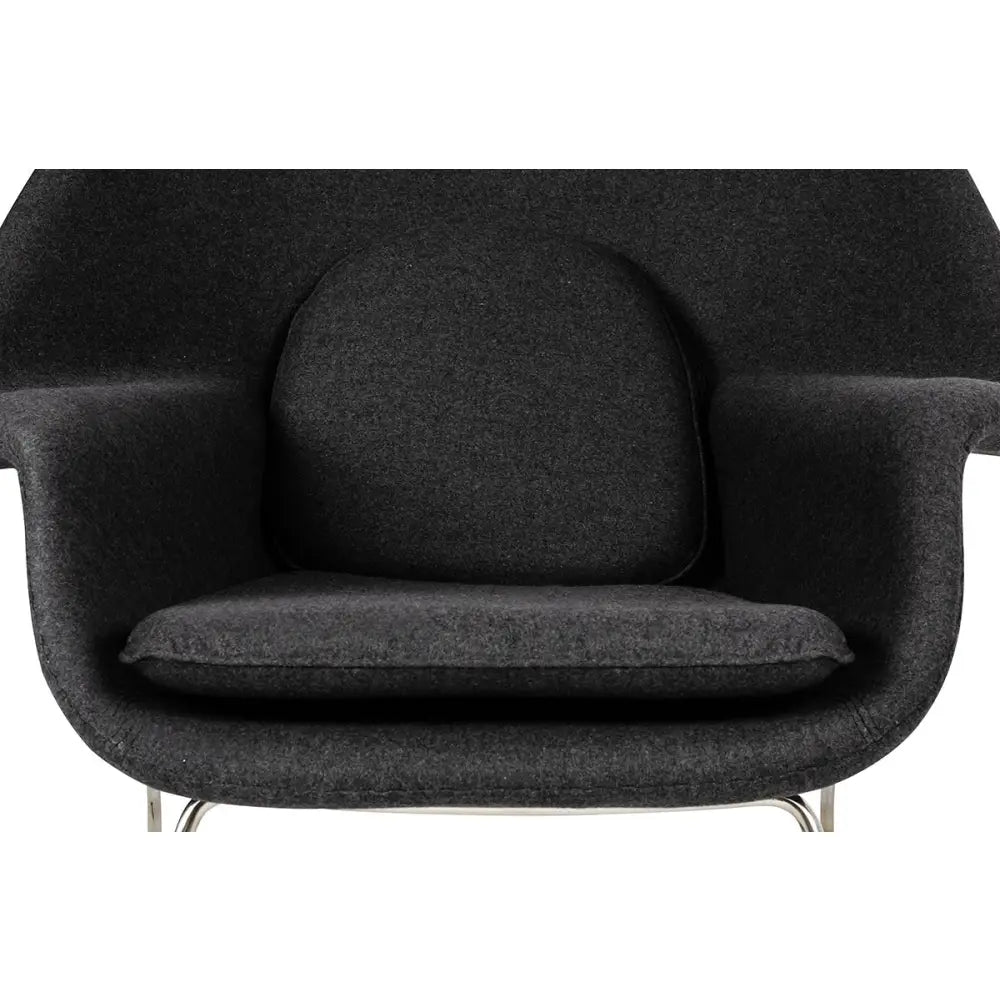Fåtölj - COZY CASHMERE, svart med fotpall - produktbild av [MGO] Import King Home från King Home | Arvande