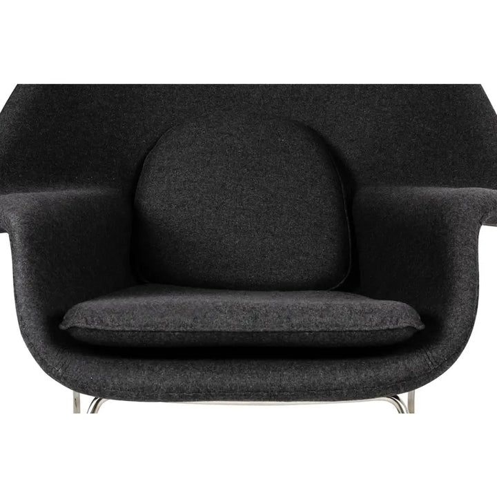 Fåtölj - COZY CASHMERE, svart med fotpall - produktbild av [MGO] Import King Home från King Home | Arvande