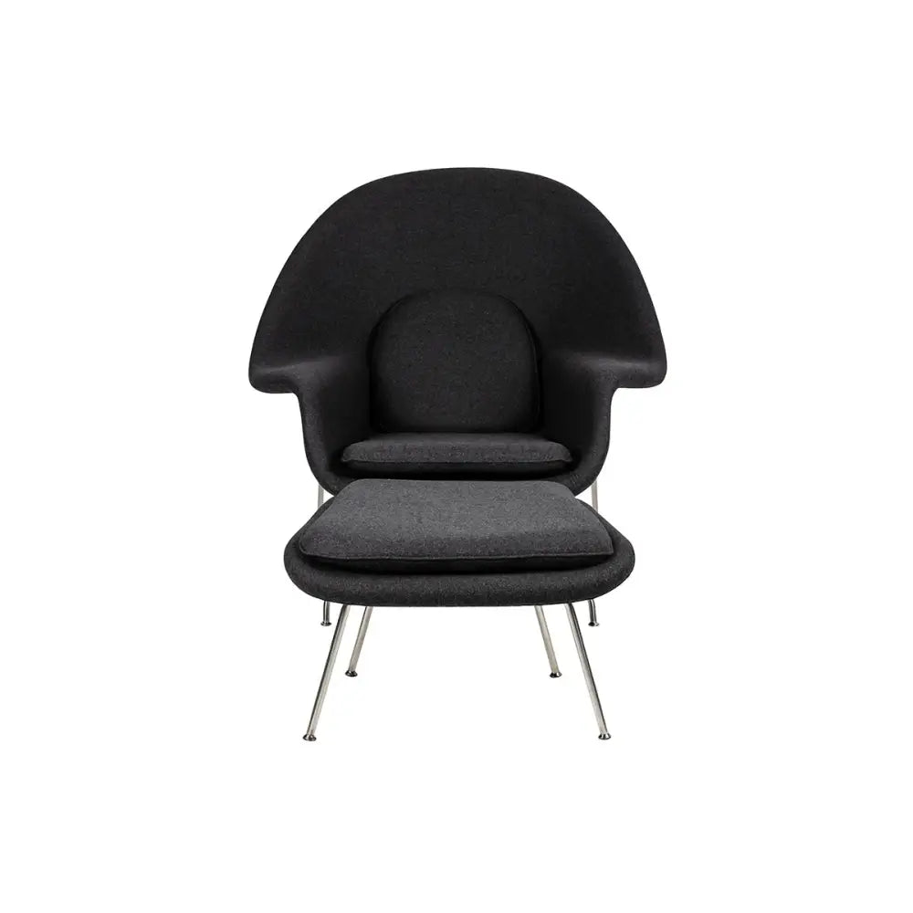 Fåtölj - COZY CASHMERE, svart med fotpall - produktbild av [MGO] Import King Home från King Home | Arvande