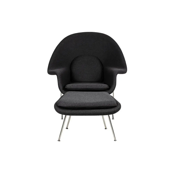 Fåtölj - COZY CASHMERE, svart med fotpall - produktbild av [MGO] Import King Home från King Home | Arvande