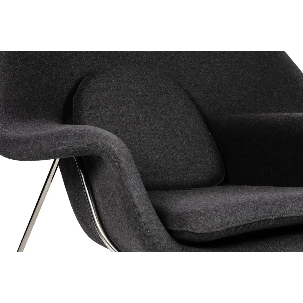 Fåtölj - COZY CASHMERE, svart med fotpall - produktbild av [MGO] Import King Home från King Home | Arvande