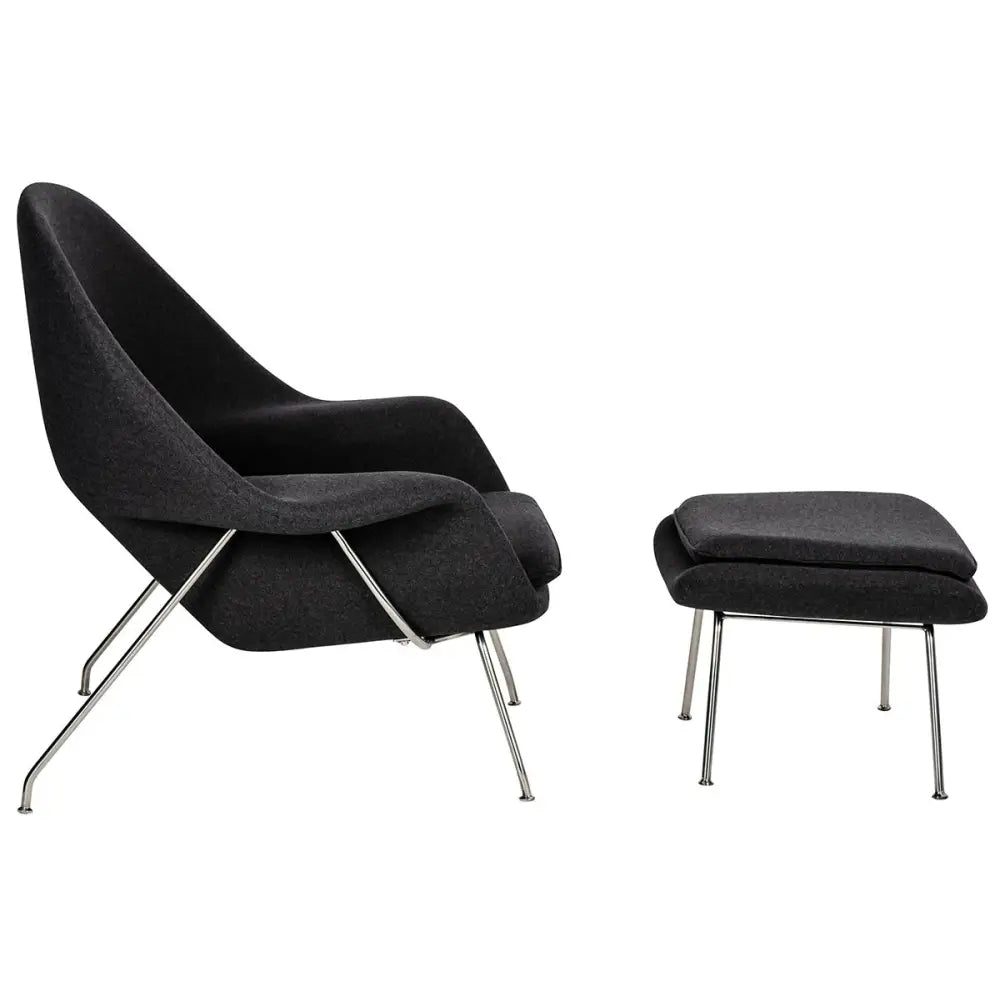 Fåtölj - COZY CASHMERE, svart med fotpall - produktbild av [MGO] Import King Home från King Home | Arvande