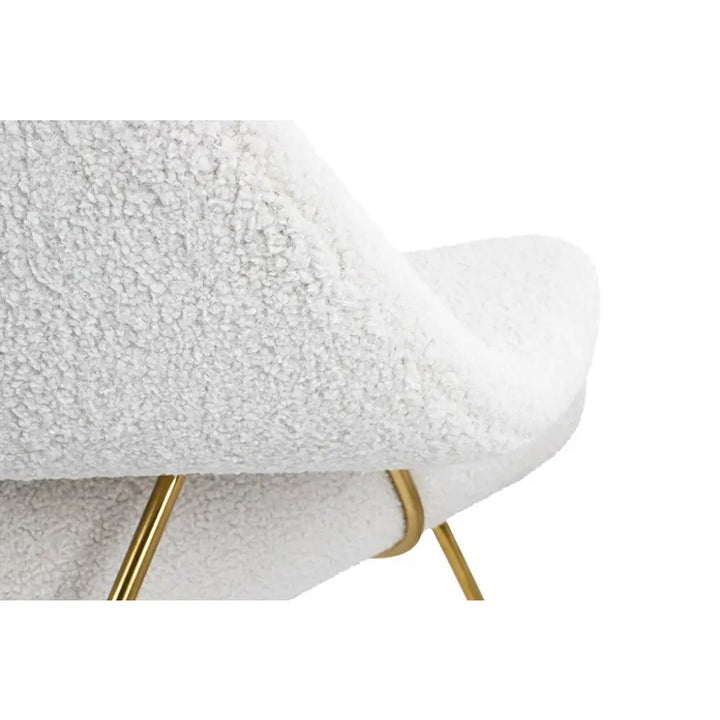 Fåtölj - COZY TEDDY, vit med fotpall – produktbild av [MGO] Import King Home från King Home | Arvande