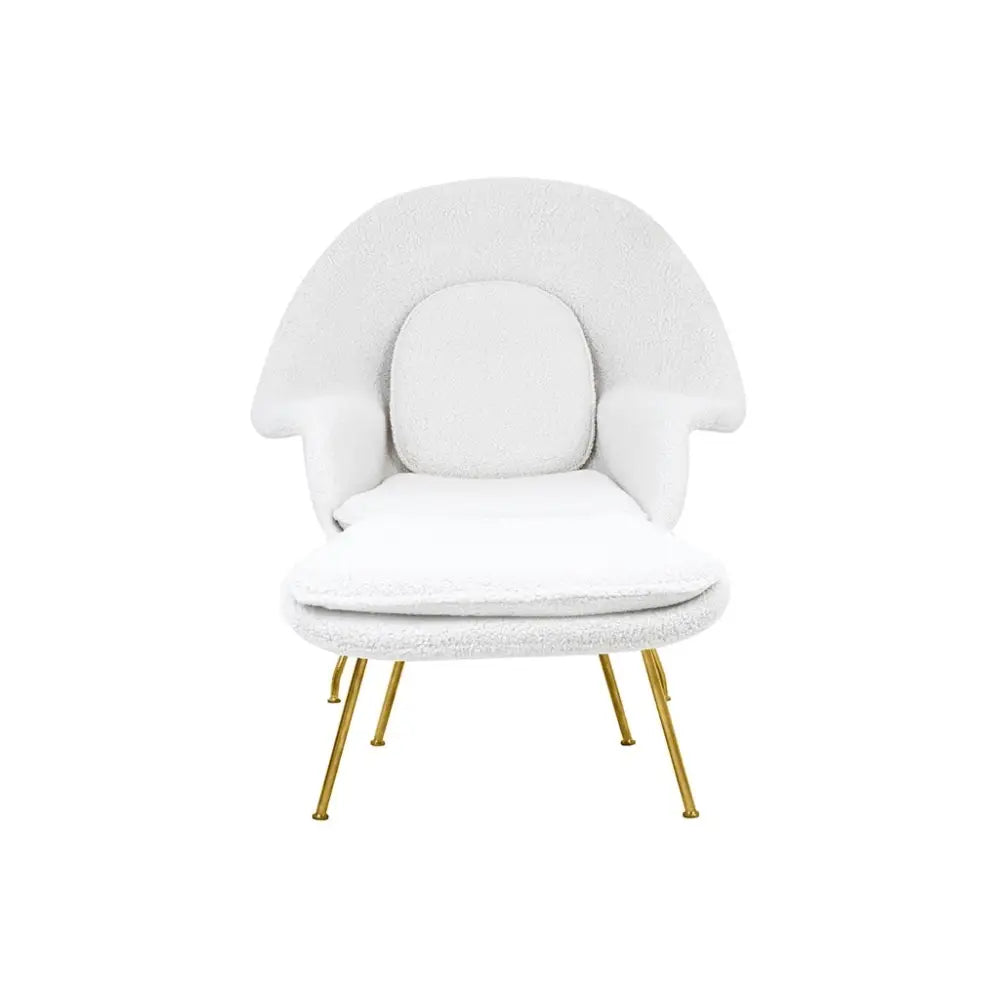 Fåtölj - COZY TEDDY, vit med fotpall – produktbild av [MGO] Import King Home från King Home | Arvande