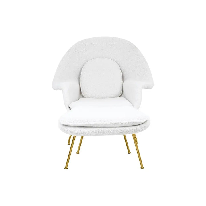 Fåtölj - COZY TEDDY, vit med fotpall – produktbild av [MGO] Import King Home från King Home | Arvande