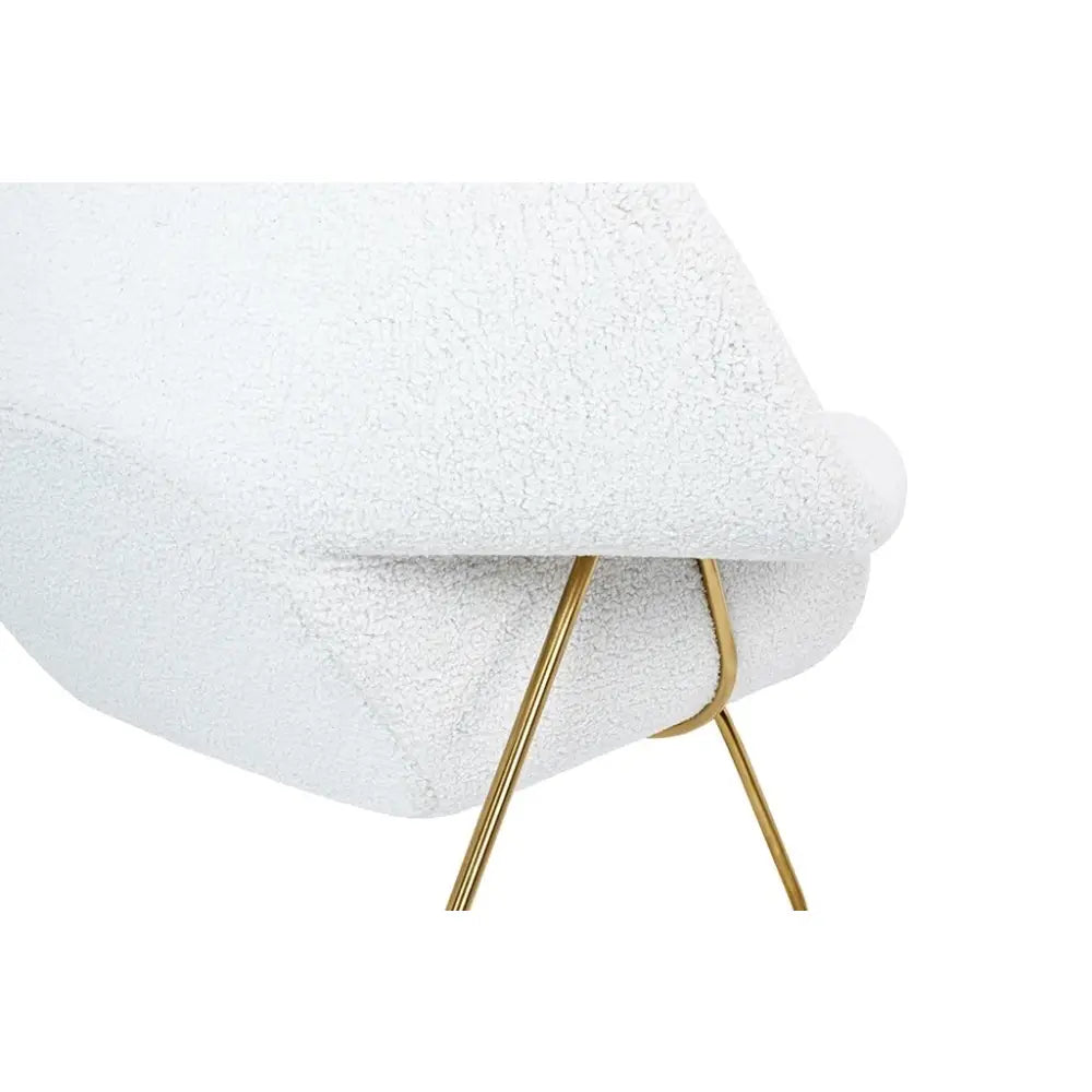 Fåtölj - COZY TEDDY, vit med fotpall – produktbild av [MGO] Import King Home från King Home | Arvande