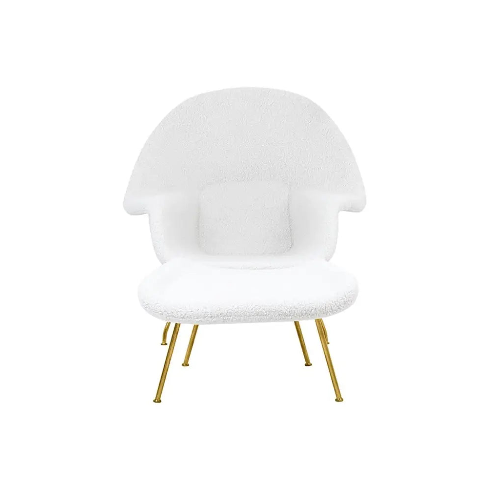 Fåtölj - COZY TEDDY, vit med fotpall – produktbild av [MGO] Import King Home från King Home | Arvande