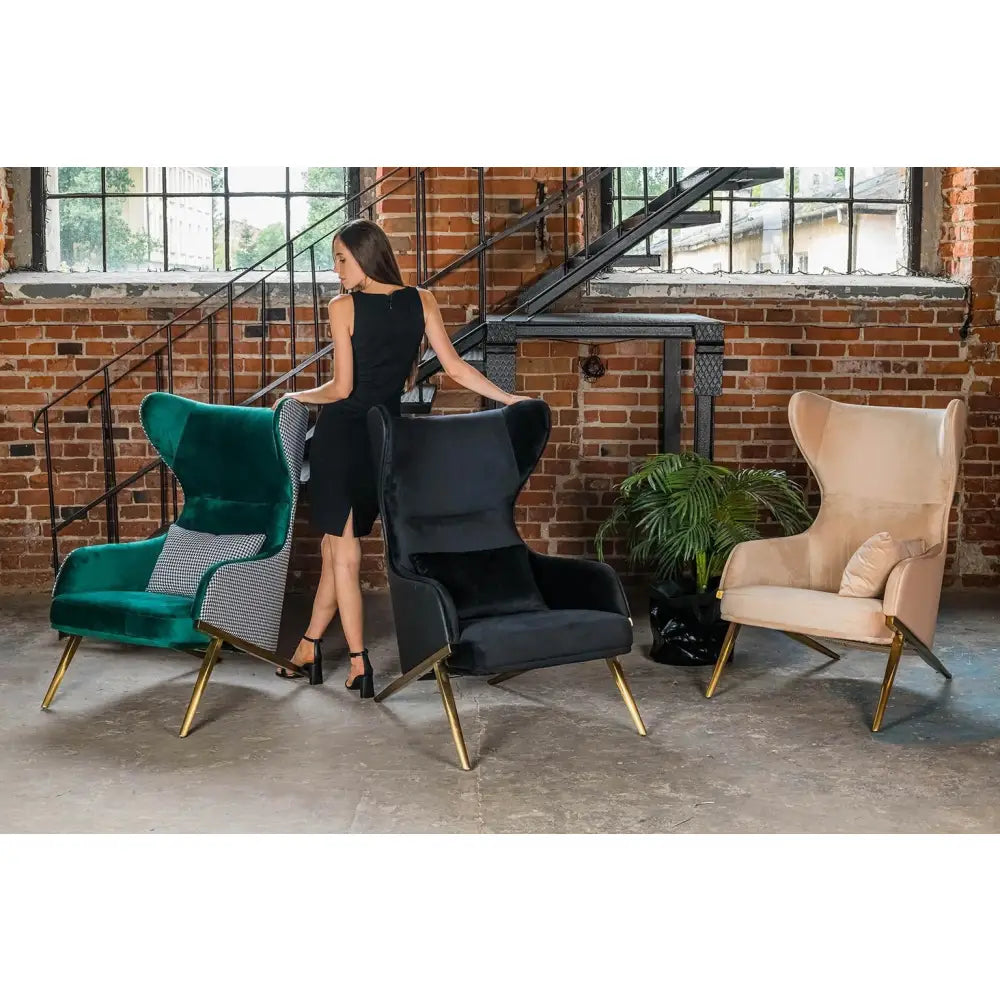 Fåtölj - HAMPTON VELVET, smaragd – produktbild av [MGO] Import King Home från King Home | Arvande