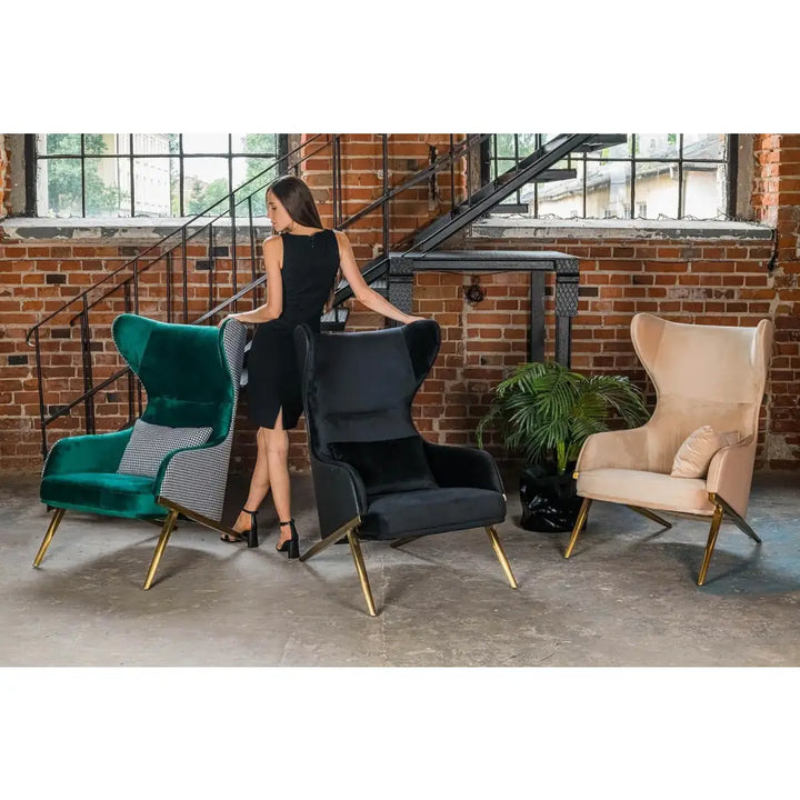 Fåtölj - HAMPTON VELVET, smaragd – produktbild av [MGO] Import King Home från King Home | Arvande
