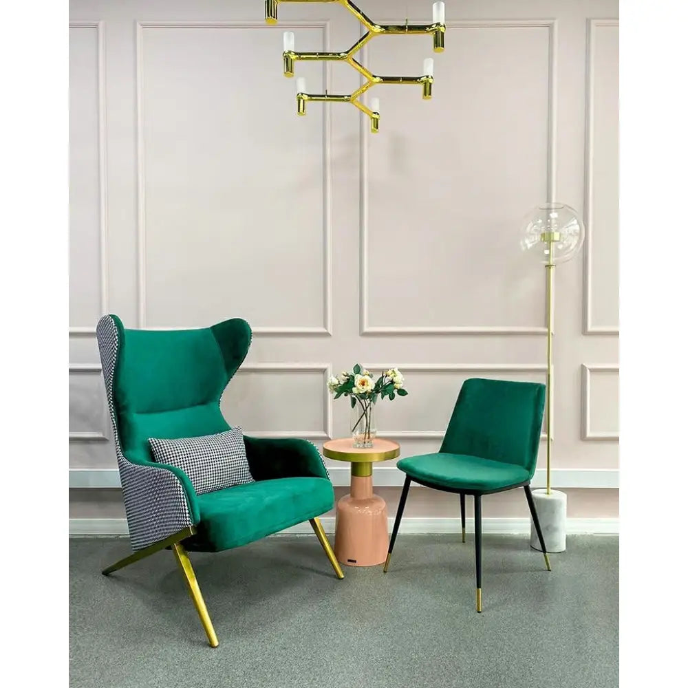 Fåtölj - HAMPTON VELVET, smaragd – produktbild av [MGO] Import King Home från King Home | Arvande