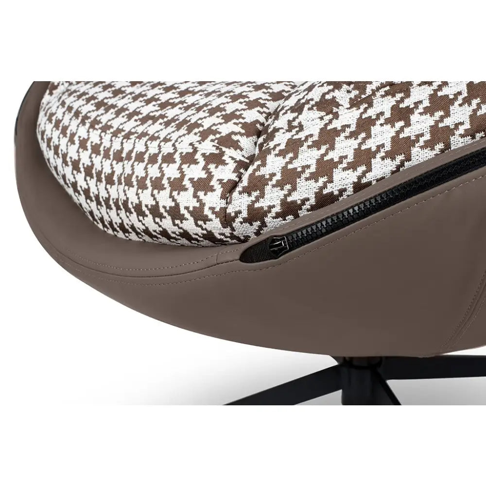 Fåtölj - HIPPO, houndstooth brun – produktbild av [MGO] Import King Home från King Home | Arvande
